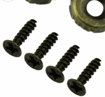 پیچ آنتیک طلایی و زیتونی برای لولا و یراق‌آلات، در دو سایز 2x6 و 2x8